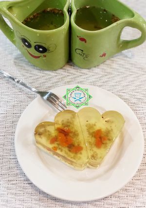 Hình của món Thạch hoa quế (Osmanthus Jelly).