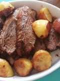 Punta ganso al horno con Papas doradas