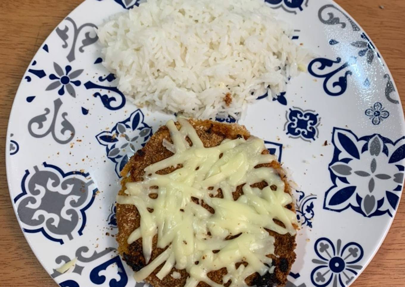 Milanesas de calabaza con arroz