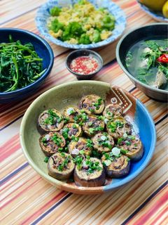 Hình của món Cà Tím Nhồi Thịt Áp Chảo.
