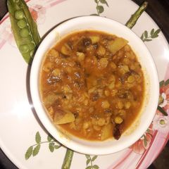 A picture of Chana saag with chana dal.....😗.