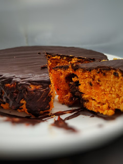 Una foto de Tarta de boniato con chocolate