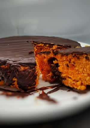 Una foto de Tarta de boniato con chocolate