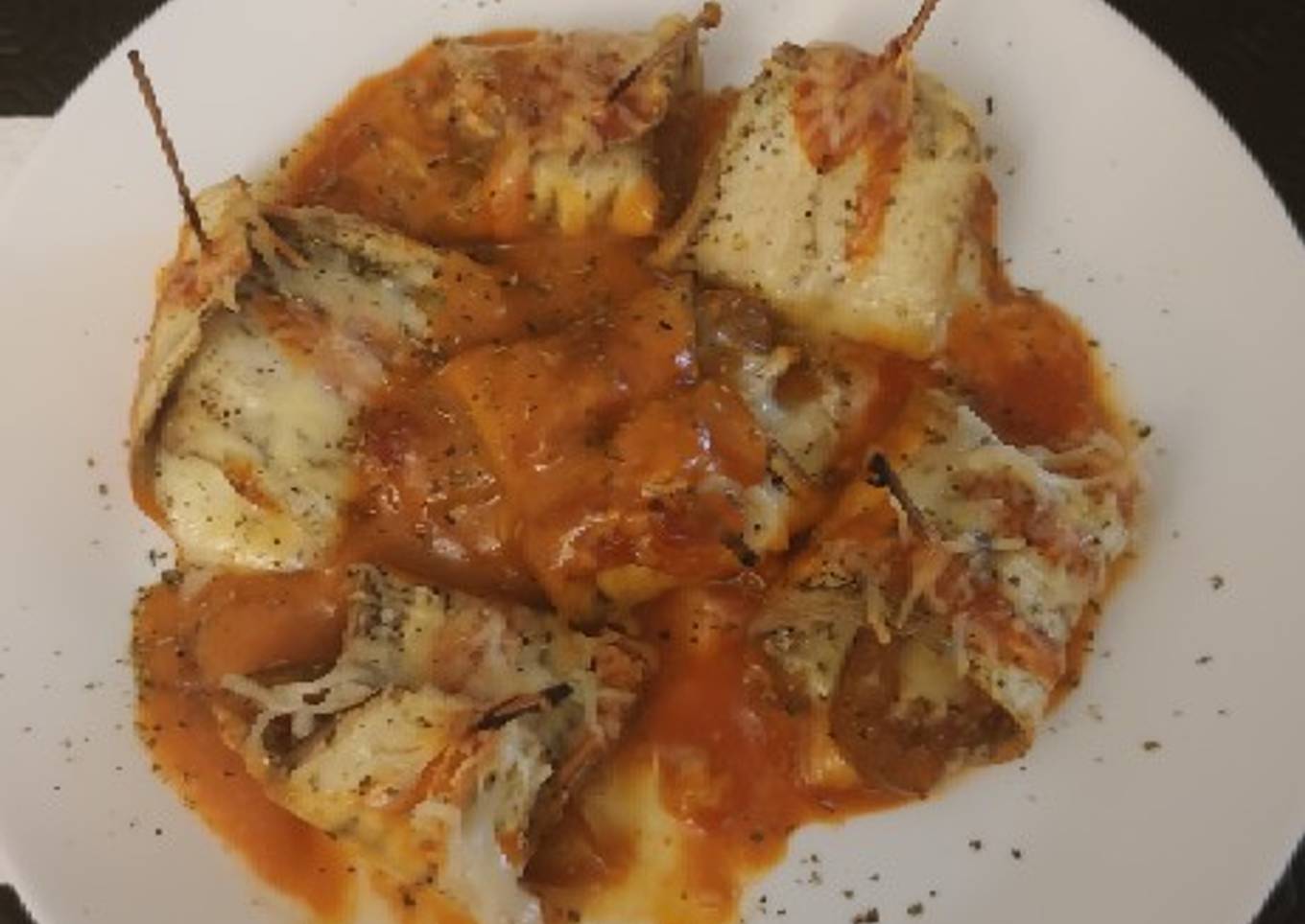 Rollitos de berenjena con mozzarella y rulo cabra