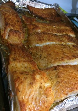 Una foto de Salmón al horno
