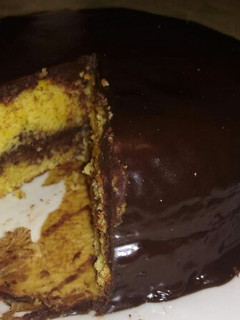 Una foto de Tarta de naranja con cubierta de chocolate