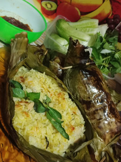 Foto resep Nasi pepes bakar ayam