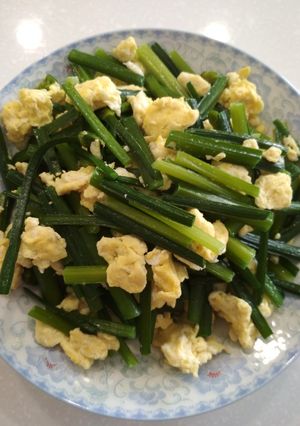 Foto resep Tumis telur dengan sayur bunga lokio
