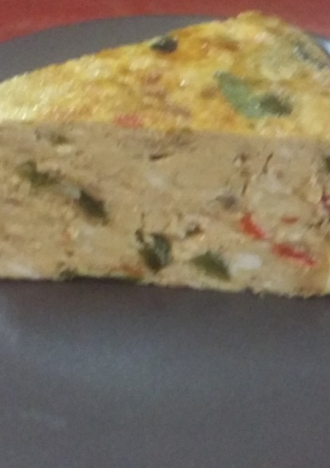 Una foto de Tortilla de Pisto. (verduras asadas)