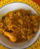 Arroz meloso de rape y calamar