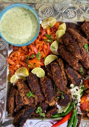 A picture of Tawa Beef Seekh kabab.