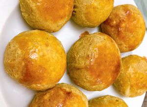 Hình của món Bánh khoai lang yến mạch nhân phomai.