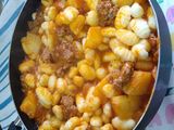 Ñoquis caseros con estofado de carne picada 😋😋