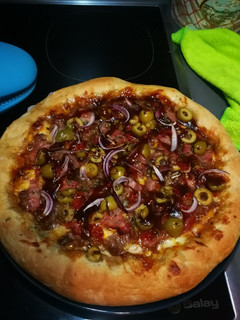 Una foto de Pizza barbacoa