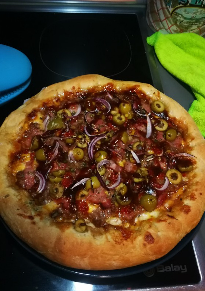 Una foto de Pizza barbacoa