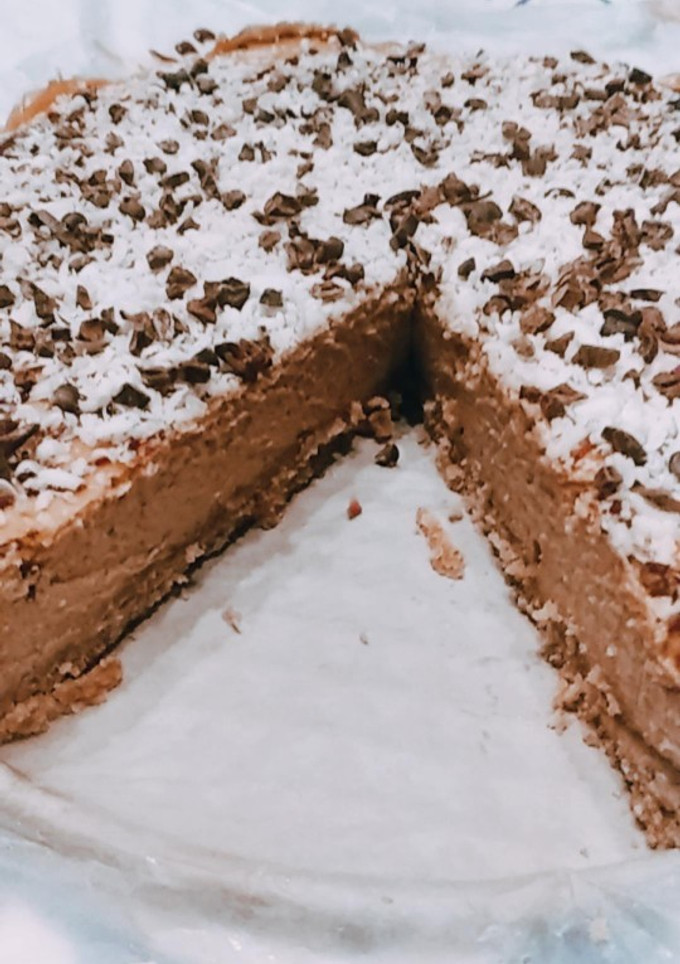 Una foto de Cheesecake de crema de cacahuete (muy saludable)