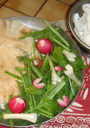 A picture of Persian fresh herbs salad.