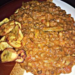 A picture of Porridge beans and plantain.