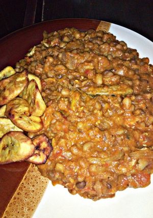 A picture of Porridge beans and plantain.