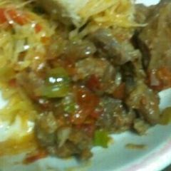A picture of Wet fried beef.