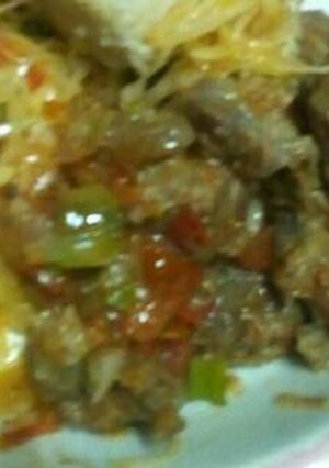 A picture of Wet fried beef.