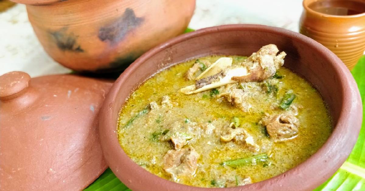 Green Chilli Mutton Kurma(Hand pound Masalas) Recipe by Jayanthy Asokan