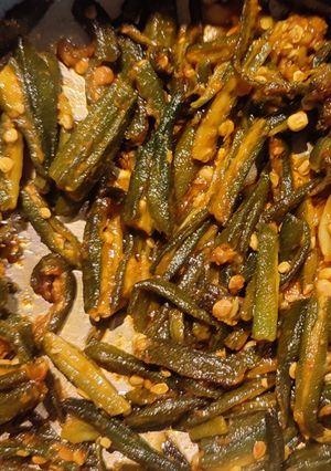 A picture of Okra fry.