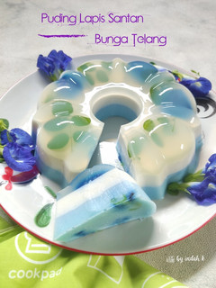 Foto resep Puding Lapis Santan Bunga Telang