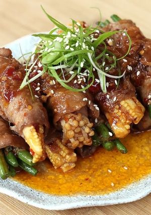 Foto resep Beef Enoki & Vegetables Roll Devina Hermawan
