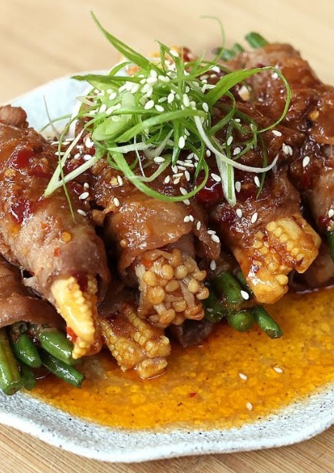 Foto resep Beef Enoki & Vegetables Roll Devina Hermawan