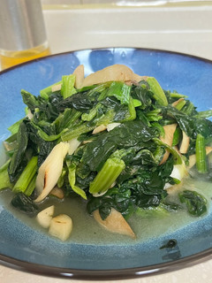 杏鮑菇炒菠菜 的食譜成品照片