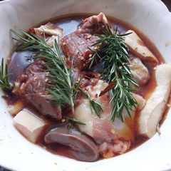A picture of Making brine for marination.