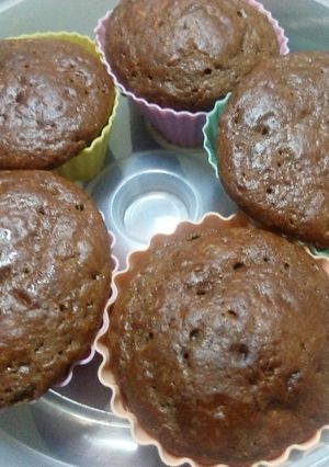 A picture of Nutty Cocoa Banana Muffins.