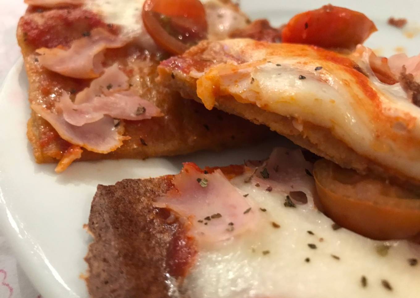 Pizza con base de quinoa