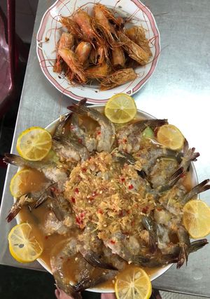 Hình của món Tôm tái thái.