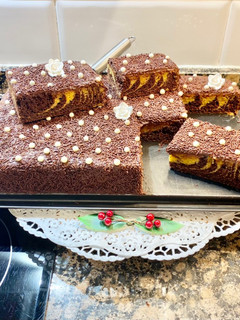 Una foto de Pastel de Mango y chocolate “sin gluten “