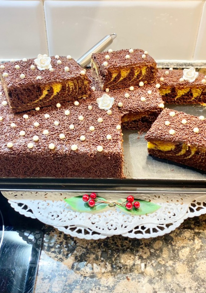 Una foto de Pastel de Mango y chocolate “sin gluten “