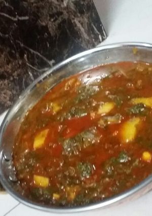 A picture of Aloo palak ki sabji.