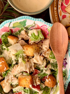 A picture of Chicken Caesar Salad.