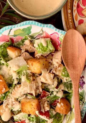 A picture of Chicken Caesar Salad.