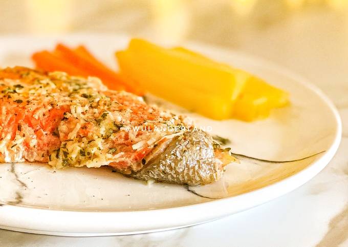 Bagaimana Membuat Fun MPASI 9m+: Steamed Cheesy Salmon yang Enak Banget