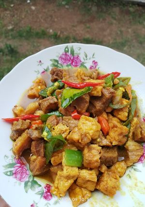 Foto resep TUMIS DAGING (SANDUNGLAMUR) CABE IJO