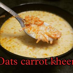 Oats carrot kheer recipe | Oats paayasam with country sugar A picture of Oats carrot kheer recipe | Oats paayasam with country sugar.
