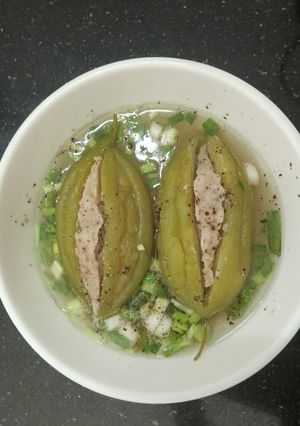 Hình của món Canh Khổ qua dồn cá thác lác.