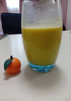 Hình của món Sữa bí đỏ đơn giản.