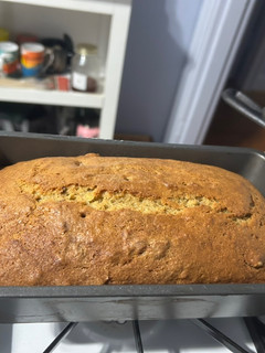 A picture of Peanut Butter Cup Banana Bread.