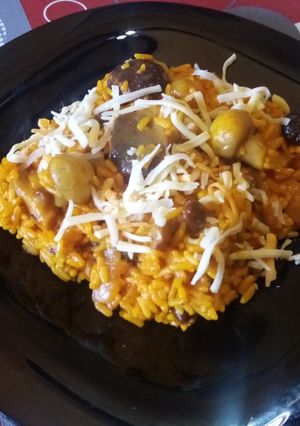 Foto principal de Arroz con setas y queso en 19 minutos
