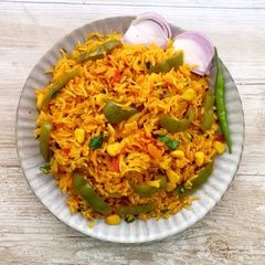 A picture of Corn Capsicum Rice.