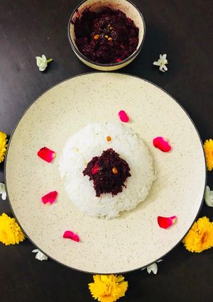 A picture of Beetroot Chutney/Andhra style.
