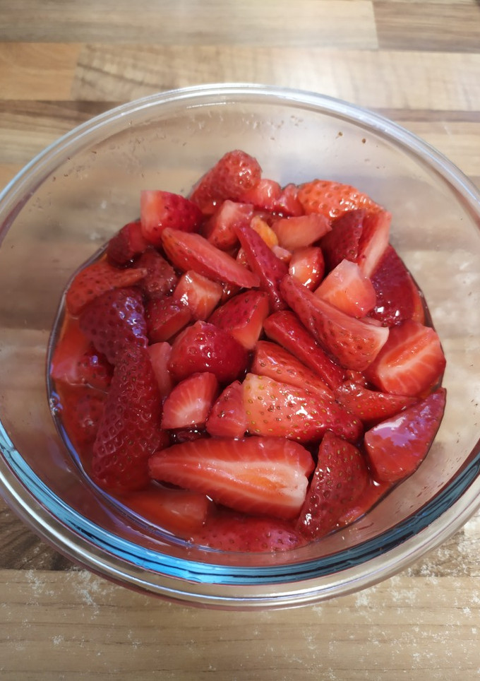 Una foto de Fresas con azúcar y vinagre